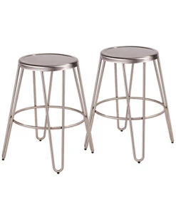 Lumisource Set Of 2 Avery Metal Counter Stools Home