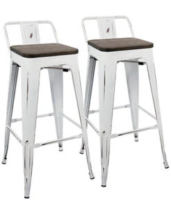 Lumisource Set Of 2 Oregon Low Back Barstools Home