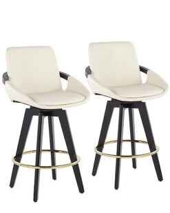 Lumisource Set Of 2 Cosmo Swivel Fixed-Height Counter Stools Home