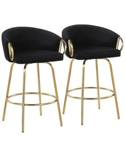 Lumisource Set Of 2 Claire Fixed-Height Counter Stools Home