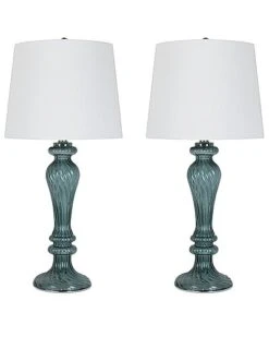 Lumisource Set Of 2 Windsor 25.5in Glass Table Lamps Home