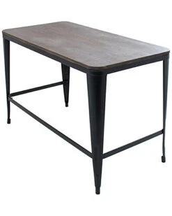 Lumisource Pia Wood Top Desk Home