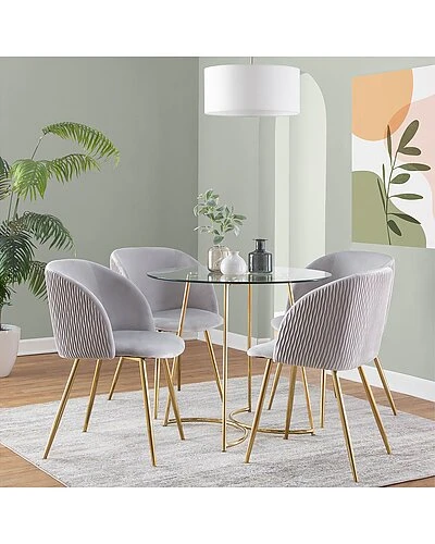 Lumisource Fran Pleated Waves Chair Set Of 2 Home 4 Lumisource Fran Pleated Waves Chair Set Of 2 Home - Image 2