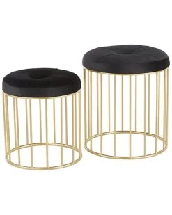 Lumisource Set Of 2 Canary Nesting Ottomans Home