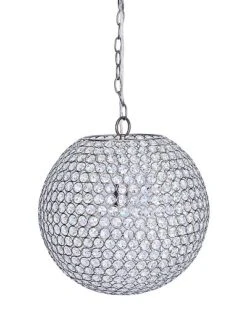 Lumisource Crystal Globe 14.75in Metal Pendant Lamp Home