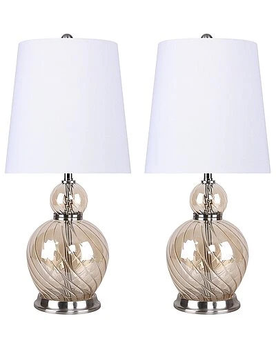Lumisource Set Of 2 Pearl 18.75in Glass Accent Lamps Home 3 Lumisource Set Of 2 Pearl 18.75in Glass Accent Lamps Home