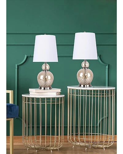 Lumisource Set Of 2 Pearl 18.75in Glass Accent Lamps Home 4 Lumisource Set Of 2 Pearl 18.75in Glass Accent Lamps Home - Image 2