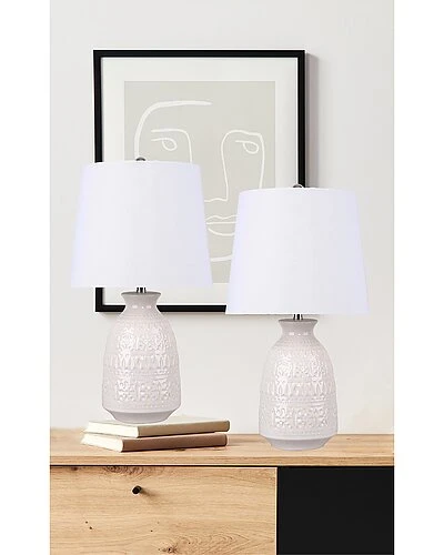 Lumisource Set Of 2 Claudia 20in Ceramic Accent Lamps Home 4 Lumisource Set Of 2 Claudia 20in Ceramic Accent Lamps Home - Image 2