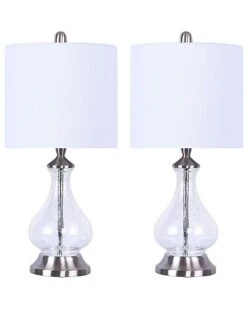 Lumisource Set Of 2 Jasmine 22in Glass Accent Lamps Home