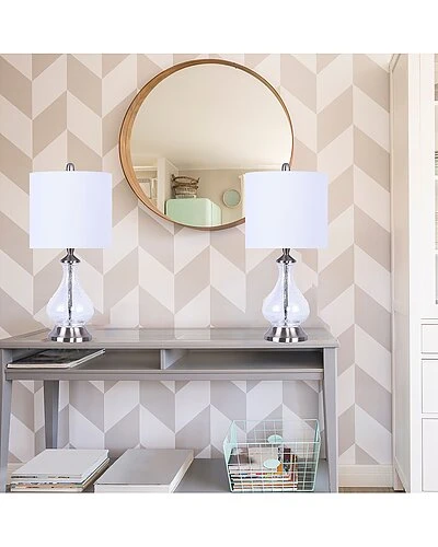 Lumisource Set Of 2 Jasmine 22in Glass Accent Lamps Home 4 Lumisource Set Of 2 Jasmine 22in Glass Accent Lamps Home - Image 2