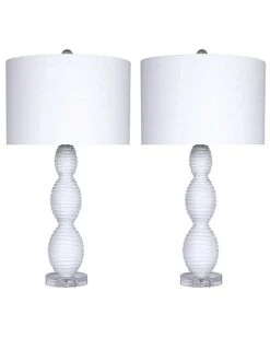 Lumisource Set Of 2 Cinched Waves 28.75in Glass Table Lamps Home