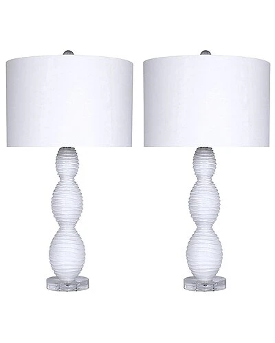 Lumisource Set Of 2 Cinched Waves 28.75in Glass Table Lamps Home 3 Lumisource Set Of 2 Cinched Waves 28.75in Glass Table Lamps Home