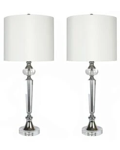 Lumisource Set Of 2 Torch 28.5in Crystal Table Lamps Home