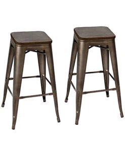 Lumisource Set Of 2 Oregon Barstools Home