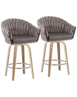 Lumisource Set Of 2 Braided Matise Fixed-Height Counter Stools Home