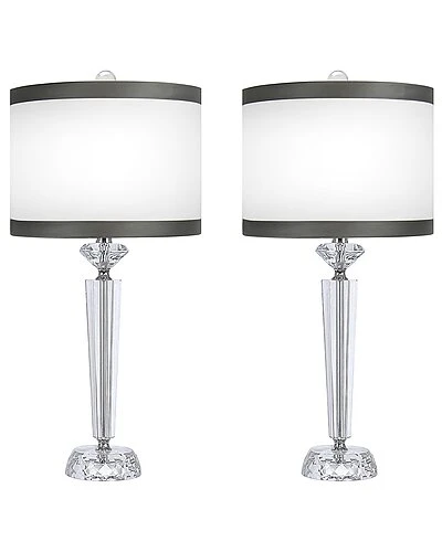 Lumisource Set Of 2 Diamond Pillar 25.75in Crystal Table Lamps Home 3 Lumisource Set Of 2 Diamond Pillar 25.75in Crystal Table Lamps Home