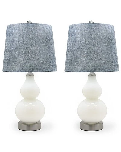 Lumisource Set Of 2 Hoolu 21.5in Glass Table Lamps Home 3 Lumisource Set Of 2 Hoolu 21.5in Glass Table Lamps Home