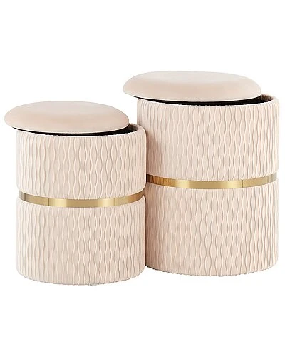 Lumisource Set Of 2 Cinch Nesting Ottomans Home 4 Lumisource Set Of 2 Cinch Nesting Ottomans Home - Image 2