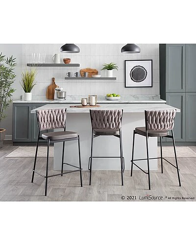 Lumisource Set Of 2 Braided Tania Counter Stools Home 4 Lumisource Set Of 2 Braided Tania Counter Stools Home - Image 2