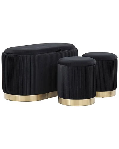 Lumisource Set Of 2 Marla Deluxe Nesting Pleated Ottomans Home 3 Lumisource Set Of 2 Marla Deluxe Nesting Pleated Ottomans Home