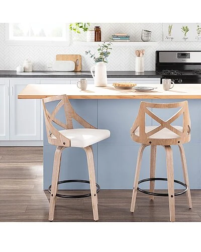 Lumisource Set Of 2 Charlotte Counter Stools Home 4 Lumisource Set Of 2 Charlotte Counter Stools Home - Image 2