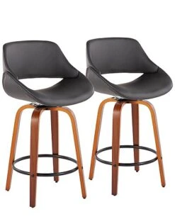 Lumisource Set Of 2 Fabrico Fixed-Height Counter Stools Home